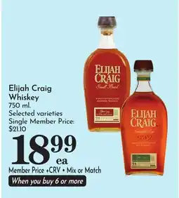 Pavilions Elijah Craig Whiskey offer