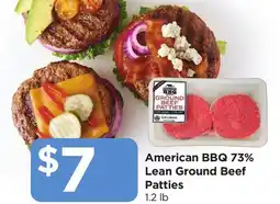 Food 4 Less American BBQ 73% Lean Ground Beef Patties offer
