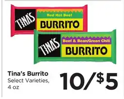 Food 4 Less Tina's Burrito offer