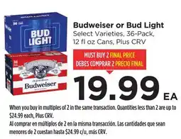 Food 4 Less Budweiser or Bud Light offer