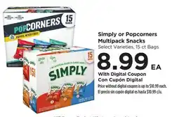 Food 4 Less Simply or Popcorners Multipack Snacks offer