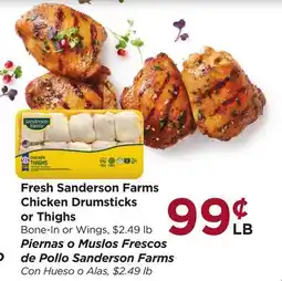 Food 4 Less Fresh Sanderson Farms Chicken Drumsticks or Thighs offer
