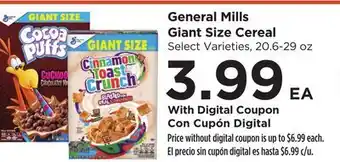 Food 4 Less General Mills Giant Size Cereal offer