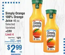 Smart & Final Simply Orange 100% Orange Juice offer