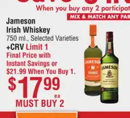 Smart & Final Jameson Irish Whiskey offer