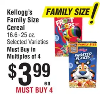 Smart & Final Kellogg's Family Size Cereal offer