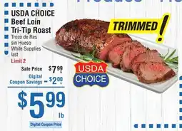 Smart & Final USDA CHOICE Beef Loin Tri-Tip Roast offer