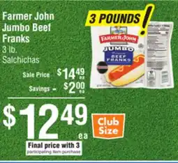 Smart & Final Farmer John Jumbo Beef Franks offer