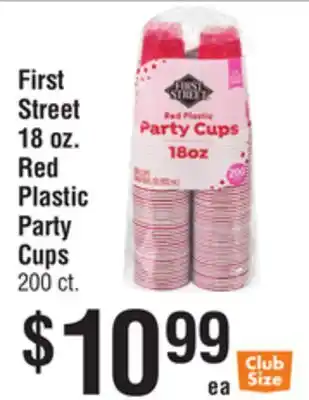 Smart & Final First Street Red Plastic Party Cups offer