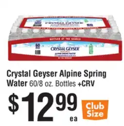 Smart & Final Crystal Geyser Alpine Spring Water offer