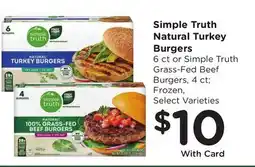 Ralphs Simple Truth Natural Turkey Burgers offer