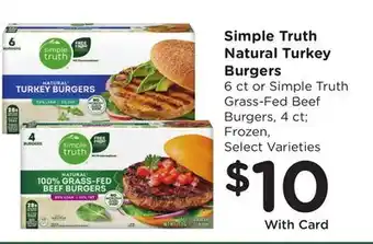 Ralphs Simple Truth Natural Turkey Burgers offer