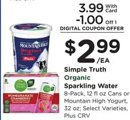 Ralphs Simple Truth Organic Sparkling Water offer