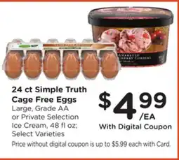 Ralphs 24 ct Simple Truth Cage Free Eggs offer