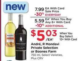 Ralphs AndrΓ©, R Mondavi Private Selection Or Boones Farm offer