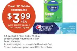 Ralphs Crest 3D White Toothpaste offer