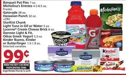 Albertsons Banquet Pot Pies 7 oz, Michelina's Entrées 4.5-8.5 oz, Hawaiian Punch 32 oz offer