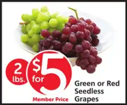 Albertsons Green or Red Seedless Grapes offer