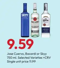 Stater Bros Jose Cuervo, Bacardi or Skyy offer