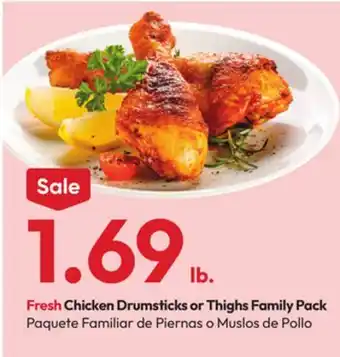 Stater Bros Fresh Chicken Drumsticks or Thighs Family Pack offer