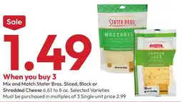 Stater Bros Stater Bros. Sliced, Block or Shredded Cheese offer