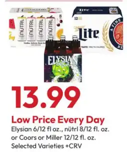 Stater Bros Elysian 6/12 fl. oz., nütrl 8/12 fl. oz. or Coors or Miller 12/12 fl. oz offer