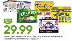Stater Bros Twisted Tea, Cayman Jack, Topo Chico, Truly or White Claw offer