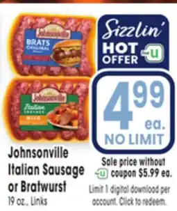 Jewel-Osco Johnsonville Italian Sausage or Bratwurst offer