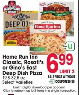 Jewel-Osco Home Run Inn Classic, Rosati's or Gino's East Deep Dish Pizza offer