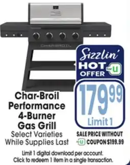 Jewel-Osco Char-Broil Performance 4-Burner Gas Grill offer