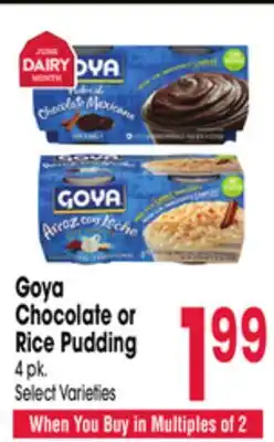 Jewel-Osco Goya Chocolate or Rice Pudding offer