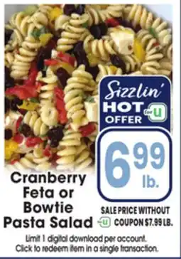Jewel-Osco Cranberry Feta or Bowtie Pasta Salad offer