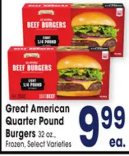 Jewel-Osco Great American Quarter Pound Burgers offer
