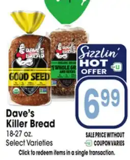 Jewel-Osco Dave's Killer Bread offer