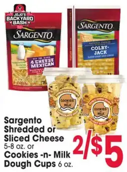 Jewel-Osco Sargento Shredded or Sliced Cheese Cookies -n- Milk Dough Cups offer