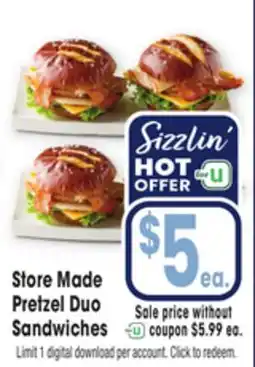 Jewel-Osco Store Made Pretzel Duo Sandwiches offer