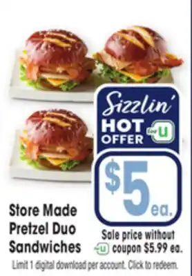 Jewel-Osco Store Made Pretzel Duo Sandwiches offer