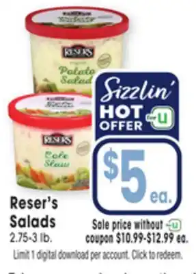 Jewel-Osco Reser's Salads offer