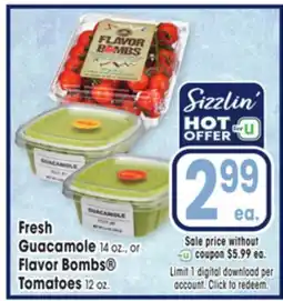 Jewel-Osco Fresh Guacamole 14 oz., or Flavor Bombs Tomatoes 12 oz offer