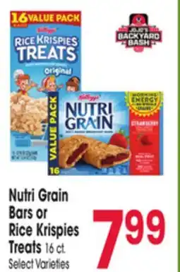 Jewel-Osco Nutri Grain Bars or Rice Krispies Treats offer