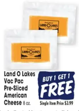 Jewel-Osco Land O Lakes Vac Pac Pre-Sliced American Cheese offer