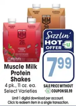 Jewel-Osco Muscle Milk Protein Shakes offer