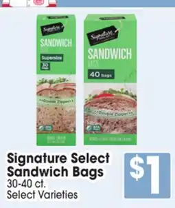 Jewel-Osco Signature Select Sandwich Bags offer