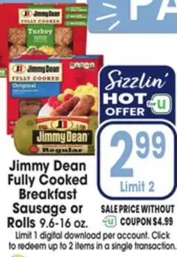 Jewel-Osco Jimmy Dean Fully Cooked Breakfast Sausage or Rolls offer