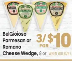 Tony’s Fresh Market BelGioioso Parmesan or Romano Cheese Wedge offer
