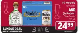 Tony’s Fresh Market (1) Modelo 12 PK Cans AND (1) Patrón Silver Tequila 375 mL offer