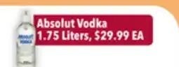 Tony’s Fresh Market Absolut Vodka offer