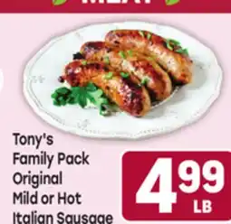 Tony’s Fresh Market Tony's Family Pack Original Mild or Hot Italian Sausage offer