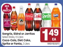 Tony’s Fresh Market Sangría, Sidral, Jarritos, Coca-Cola, Diet Coke, Sprite or Fanta offer