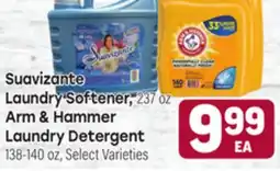 Tony’s Fresh Market Suavizante Laundry Softener, 237 oz Arm & Hammer Laundry Detergent, 138-140 oz offer
